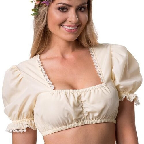 Tweedekans Dressforfun Dirndlblouse Anni M - verkleedkleding kostuum halloween verkleden feestkleding carnavalskleding carnaval feestkledij partykleding - 303046