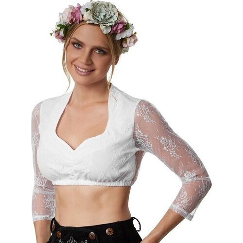 Tweedekans dressforfun - Dirndlblouse Gretl L - verkleedkleding kostuum halloween verkleden feestkleding carnavalskleding carnaval feestkledij partykleding - 303102 Tweedehands
