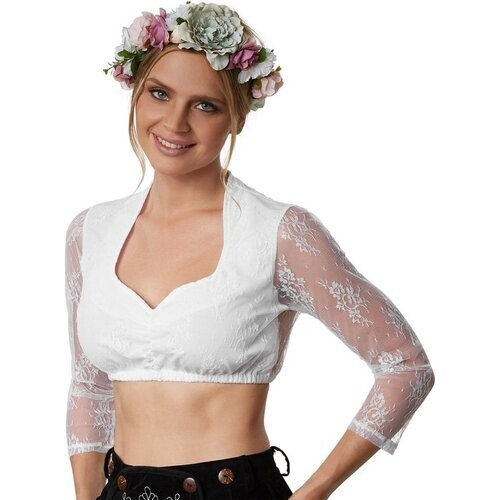 Tweedekans dressforfun - Dirndlblouse Gretl XXL - verkleedkleding kostuum halloween verkleden feestkleding carnavalskleding carnaval feestkledij partykleding - 303104 Tweedehands