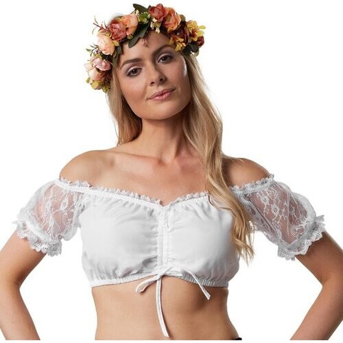 Tweedekans Dressforfun Dirndlblouse Lore S - verkleedkleding kostuum halloween verkleden feestkleding carnavalskleding carnaval feestkledij partykleding - 303055 Tweedehands