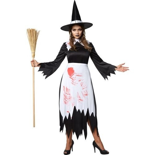 Tweedekans dressforfun - Griezelige heks XL - verkleedkleding kostuum halloween verkleden feestkleding carnavalskleding carnaval feestkledij partykleding - 302233 Tweedehands