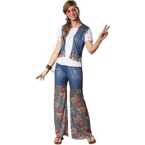 Tweedekans Dressforfun Groovy Flower Girl XL - verkleedkleding kostuum halloween verkleden feestkleding carnavalskleding carnaval feestkledij partykleding - 302616 Tweedehands
