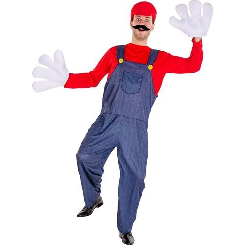 Tweedekans Dressforfun Herenkostuum super loodgieter Mario S - verkleedkleding kostuum halloween verkleden feestkleding carnavalskleding carnaval feestkledij partykleding - 300038 Tweedehands