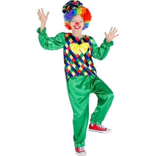 Tweedekans dressforfun - jongenskostuum clown Freddy 104 (3-4j) - verkleedkleding kostuum halloween verkleden feestkleding carnavalskleding carnaval feestkledij partykleding - 300796 Tweedehands