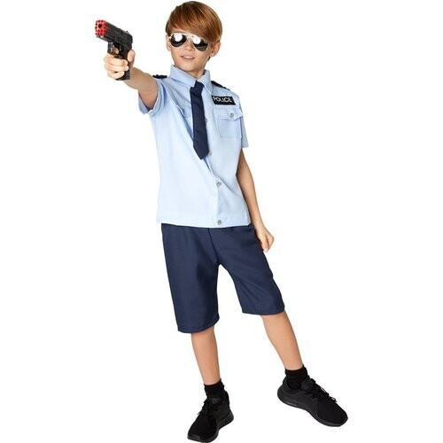 Tweedekans dressforfun - Jongenskostuum police boy 164 (13-14y) - verkleedkleding kostuum halloween verkleden feestkleding carnavalskleding carnaval feestkledij partykleding - 301496 Tweedehands