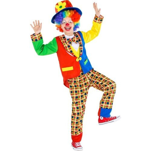Tweedekans dressforfun - kinder-/tienerkostuum clown sokkenschot - 116 (5-6j) - Verkleedkleding carnaval - Halloween - Verkleden - Feestkleding - Carnavalskleding - Feest - Partykleding Tweedehands