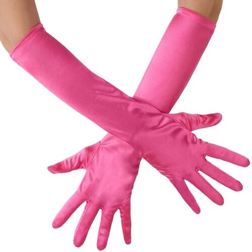 Tweedekans dressforfun - Lange satijnen handschoenen pink - verkleedkleding kostuum halloween verkleden feestkleding carnavalskleding carnaval feestkledij partykleding - 303654 Tweedehands