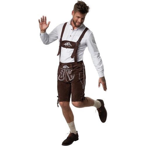 Tweedekans Dressforfun Lederhose Vogelzang S - verkleedkleding kostuum halloween verkleden feestkleding carnavalskleding carnaval feestkledij partykleding - 302825 Tweedehands