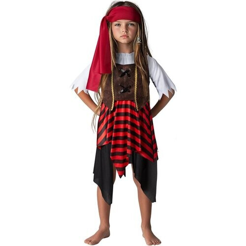 Tweedekans dressforfun - meisjeskostuum piraten - 128 (7-8y) - Verkleedkleding carnaval - Halloween - Verkleden - Feestkleding - Carnavalskleding - Feest - Partykleding Tweedehands