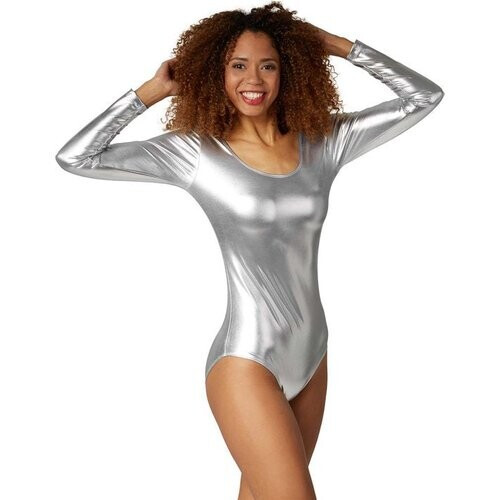 Tweedekans Dressforfun Metallic body zilver M - verkleedkleding kostuum halloween verkleden feestkleding carnavalskleding carnaval feestkledij partykleding - 303563 Tweedehands