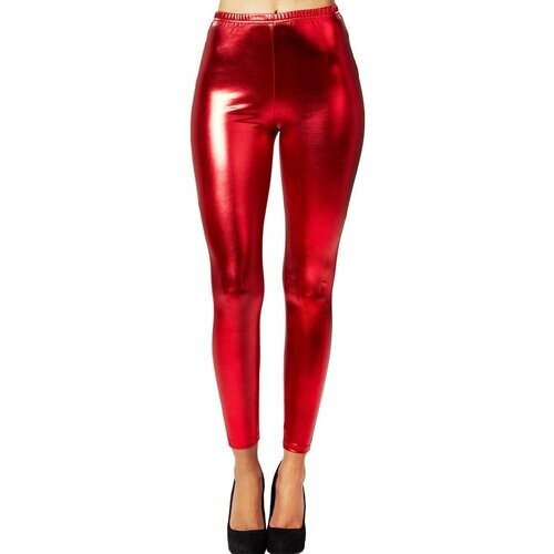 Tweedekans dressforfun - Metallic legging rood S - verkleedkleding kostuum halloween verkleden feestkleding carnavalskleding carnaval feestkledij partykleding - 303607 Tweedehands