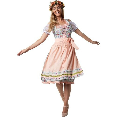 Tweedekans Dressforfun Midi-Dirndl Erding model 2 XL - verkleedkleding kostuum halloween verkleden feestkleding carnavalskleding carnaval feestkledij partykleding - 304638