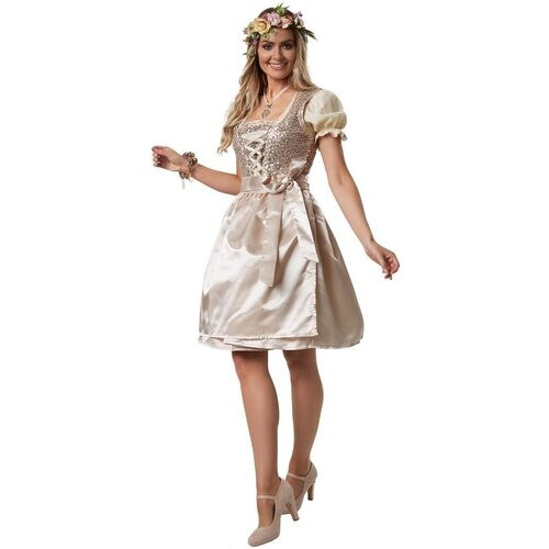 Tweedekans Dressforfun Mini-dirndl Burgau model 1 L - verkleedkleding kostuum halloween verkleden feestkleding carnavalskleding carnaval feestkledij partykleding - 302987