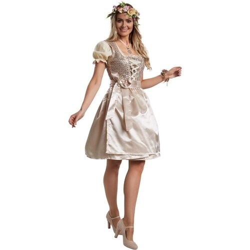 Tweedekans Dressforfun Mini-Dirndl Burgau model 2 M - verkleedkleding kostuum halloween verkleden feestkleding carnavalskleding carnaval feestkledij partykleding - 304681 Tweedehands
