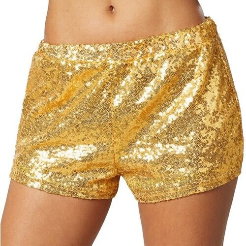 Tweedekans Dressforfun Pailletten-short goud L - verkleedkleding kostuum halloween verkleden feestkleding carnavalskleding carnaval feestkledij partykleding - 303888 Tweedehands