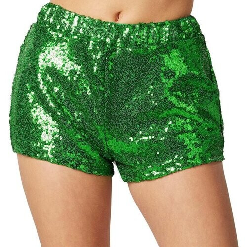 Tweedekans Dressforfun Pailletten-short groen XL - verkleedkleding kostuum halloween verkleden feestkleding carnavalskleding carnaval feestkledij partykleding - 303904 Tweedehands