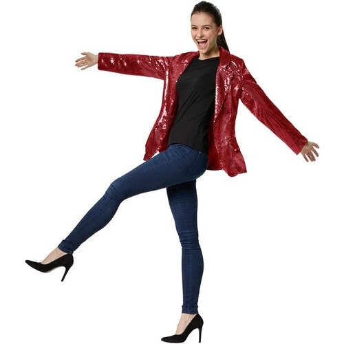 Tweedekans Dressforfun Paillettenjas dames bordeaux XXL - verkleedkleding kostuum halloween verkleden feestkleding carnavalskleding carnaval feestkledij partykleding - 303870 Tweedehands