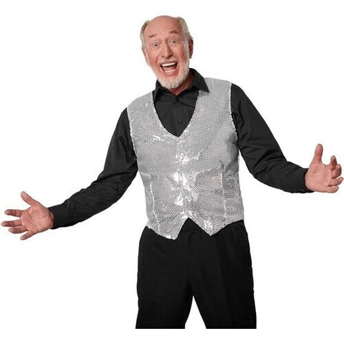 Tweedekans dressforfun - Paillettenvest heren zilver XXL - verkleedkleding kostuum halloween verkleden feestkleding carnavalskleding carnaval feestkledij partykleding - 303970 Tweedehands