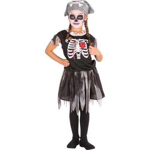 Tweedekans dressforfun - piratenskeletkostuum 128 (8-10y) - verkleedkleding kostuum halloween verkleden feestkleding carnavalskleding carnaval feestkledij partykleding - 300002 Tweedehands