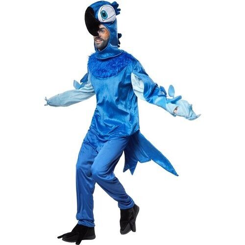 Tweedekans dressforfun - Prachtige blauwe ara XL - verkleedkleding kostuum halloween verkleden feestkleding carnavalskleding carnaval feestkledij partykleding - 302511 Tweedehands