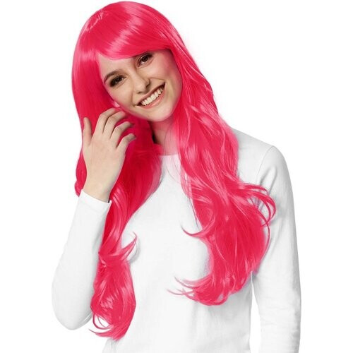 Tweedekans Dressforfun Pruik lang haar lokken pink - verkleedkleding kostuum halloween verkleden feestkleding carnavalskleding carnaval feestkledij partykleding - 303628 Tweedehands