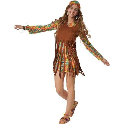 Tweedekans dressforfun - Rebelse Hippie Squaw L - verkleedkleding kostuum halloween verkleden feestkleding carnavalskleding carnaval feestkledij partykleding - 302625 Tweedehands