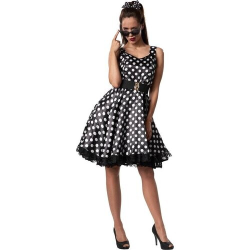 Tweedekans Dressforfun Rockabily lady XXL - verkleedkleding kostuum halloween verkleden feestkleding carnavalskleding carnaval feestkledij partykleding - 302159 Tweedehands