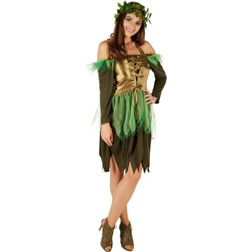 Tweedekans dressforfun - Vrouwenkostuum bosfee - XL - Verkleedkleding carnaval - Halloween - Verkleden - Feestkleding - Carnavalskleding - Feest - Partykleding Tweedehands