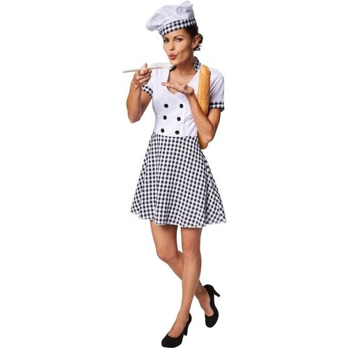 Tweedekans Dressforfun Vrouwenkostuum chef-kokkin S - verkleedkleding kostuum halloween verkleden feestkleding carnavalskleding carnaval feestkledij partykleding - 301508 Tweedehands