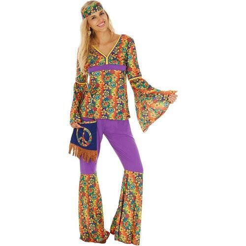 Tweedekans Dressforfun Vrouwenkostuum Hippie M - verkleedkleding kostuum halloween verkleden feestkleding carnavalskleding carnaval feestkledij partykleding - 300943 Tweedehands