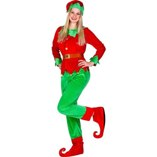 Tweedekans dressforfun - Vrouwenkostuum kerstelf L - verkleedkleding kostuum halloween verkleden feestkleding carnavalskleding carnaval feestkledij partykleding - 300292 Tweedehands