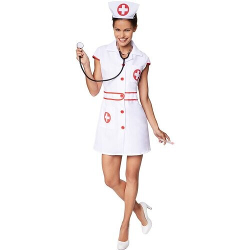 Tweedekans Dressforfun Vrouwenkostuum sexy verpleegster XXL - verkleedkleding kostuum halloween verkleden feestkleding carnavalskleding carnaval feestkledij partykleding - 301507 Tweedehands