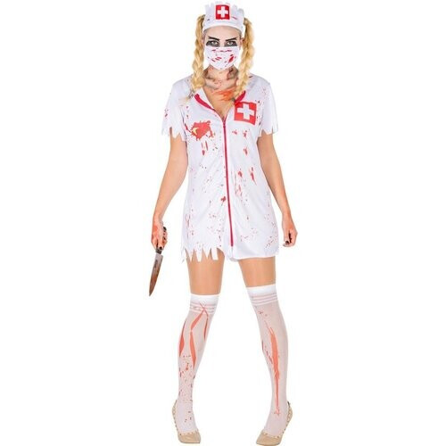 Tweedekans dressforfun - vrouwenkostuum sexy zombieverpleegster S - verkleedkleding kostuum halloween verkleden feestkleding carnavalskleding carnaval feestkledij partykleding - 300062 Tweedehands
