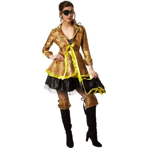 Tweedekans dressforfun - Vrouwenkostuum sierlijke vrijbuitster S - verkleedkleding kostuum halloween verkleden feestkleding carnavalskleding carnaval feestkledij partykleding - 301769 Tweedehands