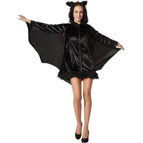 Tweedekans dressforfun - Vrouwenkostuum zwarte vleermuis - L - Verkleedkleding carnaval - Halloween - Verkleden - Feestkleding - Carnavalskleding - Feest - Partykleding Tweedehands