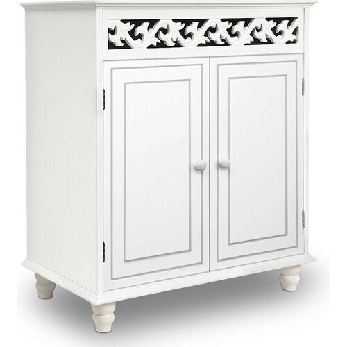 Tweedekans Dressoir Jersey – 2 Deuren 2 planken 76x65x35cm - Landhuisstijl Wit Tweedehands