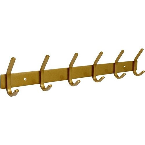 Tweedekans Duna Wandkapstok - 12 Haken - RVS - Muur Kapstok Hangend - Handdoekrek - 3M Tape - Messing - Goud Tweedehands