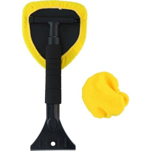 Tweedekans Dunlop IJskrabber met trekker - Telescopische Paal 32 tot 49 CM - Zachte Grip - Incl. 2 Microvezeldoekjes Tweedehands