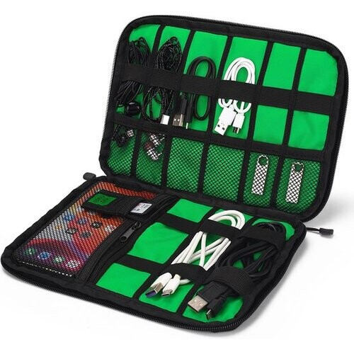 Tweedekans Dunne Kabeltas - Opbergtas voor op reis - Kabel Organizer Tas - Perfect voor Reizen - Zwart - Sunflake Tweedehands