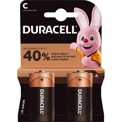 Tweedekans Duracell 2 LR14 C Wegwerpbatterij Alkaline Tweedehands