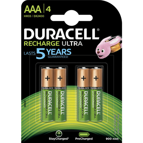 Tweedekans Duracell Recharge Ultra AAA-batterijen 4 stuks Tweedehands