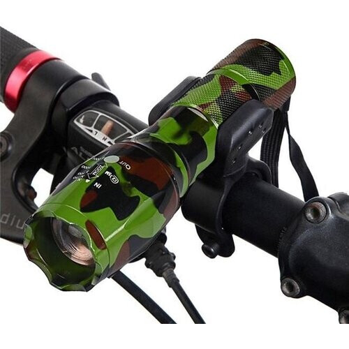 Tweedekans DutchWanted Militaire Zaklamp Groen- Inclusief Fietshouder- Zoomfuncties Tweedehands