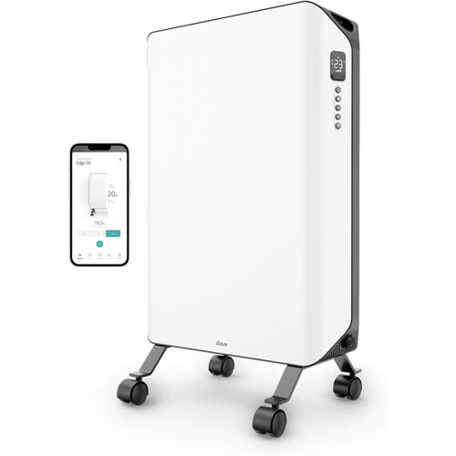Tweedekans Duux Edge Oil Oliegevulde Radiator 1500 W – Slim Verwarmen met Ventilator – Wit – 46 x 32 x 71 cm Tweedehands