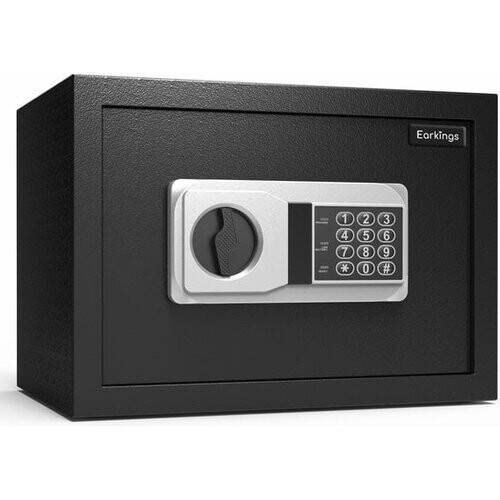 Tweedekans Earkings Kluis 25x35x25 cm met Cijferslot - Kluis Elektronisch Geldkist - Inclusief Bevestigingsmateriaal, Twee Noodsleutels en Alarm Slot - 15.5L Tweedehands