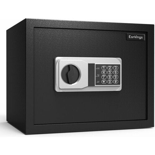 Tweedekans Earkings Kluis 30x38x30 cm met Cijferslot - Kluis Elektronisch Geldkist - Inclusief Bevestigingsmateriaal, Twee Noodsleutels en Alarm Slot - 25.7L Tweedehands