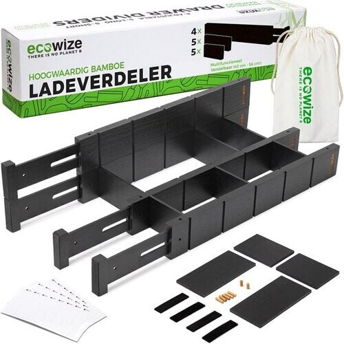 Tweedekans Ecowize Lade Organizer - Bamboe - Verstelbaar - Set van 4 Tweedehands