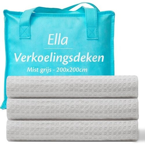 Tweedekans EL-Life Koeldeken 200x200 cm - 100% Bio-Tencel - Zelfkoelende deken - Cooling blanket - Zomerdekbed - Zomerdeken - Licht grijs Tweedehands