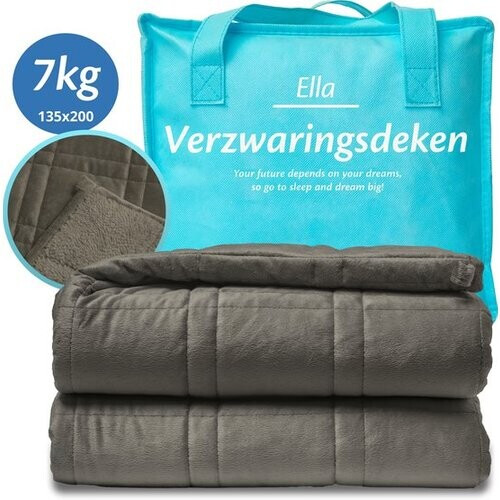 Tweedekans EL Life Verzwaringsdeken 7 kg - Fluweel & Sherpa Fleece Zwaartedeken OEKO-TEX - Weighted Blanket 135 x 200cm - Verzwaarde Deken - Grijs Tweedehands