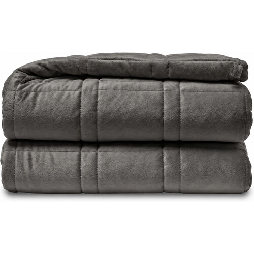 Tweedekans EL Life Verzwaringsdeken 7 kg - Fluweel & Sherpa Fleece Zwaartedeken OEKO-TEX - Weighted Blanket 135 x 200cm - Verzwaarde Deken - Grijs Tweedehands