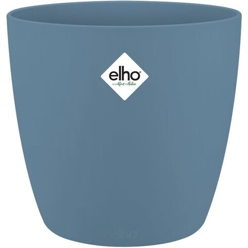 Tweedekans Elho Brussels Rond 16 - Bloempot voor Binnen - 100% Gerecycled Plastic - Ø 16.0 x H 14.7 cm - Vintage Blauw Tweedehands